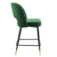 thumbnail image 3 of Modway Rouse Performance Velvet Counter Stool in Emerald, 3 of 7
