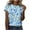 Multicolor Blouses, variant on Jsaierl Short Sleeve Tops for Women Casual Dressy Shirts Round Neck Workout Ladies Blouses Trendy Print T Shirts Top Plus Size S-5XL
