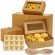 thumbnail image 1 of Cajas para galletas Leafiew, paquete de 30 unidades, 9 x 6 x 3 pulgadas con ventana para regalar, 1 of 6