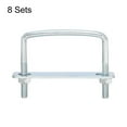 thumbnail image 3 of Uxcell Square U-Bolts, 8 Sets 82mm Inner Width 75mm Length M8 with Nuts and Plates, 3 of 5