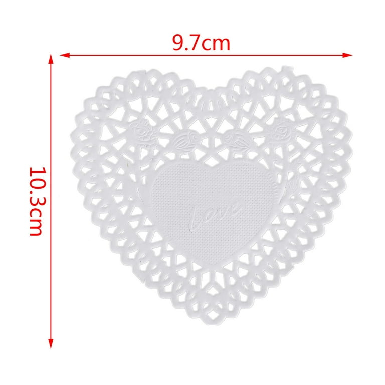 Hygloss Products Heart Paper Doilies – 4 Inch White Lace Doily for  Decorations, Crafts, Parties, 100 Pack 