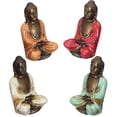 thumbnail image 2 of Stoneage Arts Happy Buddha Brings Spiritual Design And Meditative Calm Into Your Home (Orange, Ganti, 4 Inch), 2 of 6