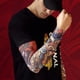 thumbnail image 3 of Tatuaje temporal Brazo Protector solar Mangas Tatuaje falso Cubrir Mangas Tribal, Tigre, Dragón, Calavera Manga de seda helada Sincero Ropa, 3 of 6