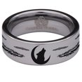 thumbnail image 2 of Howling Wolf on Moon Tungsten Carbide Ring, 2 of 9