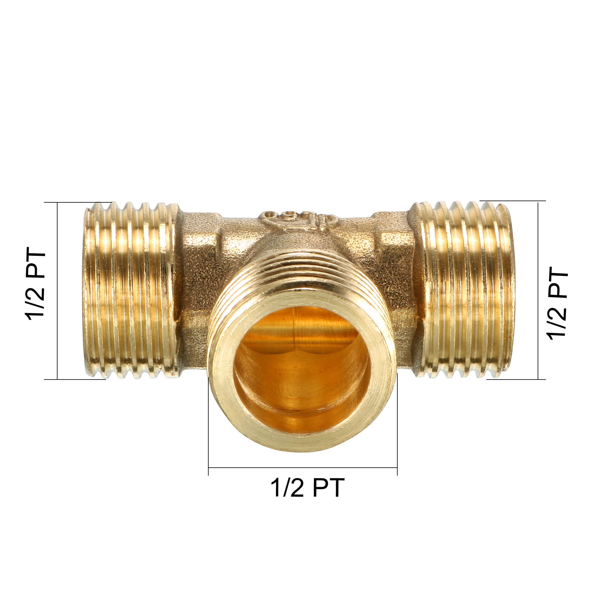 2PCS Brass 3 WAY EQUAL TEE MALE THREAD PT 1/4" PIPE CONNECTOR High Quality 