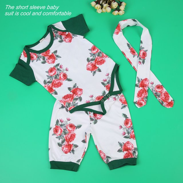 Traje de bebé, cómodo traje floral de manga corta para niños Traje de bebé cómodo Funcionalidad de alta precisión