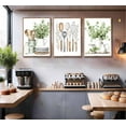 thumbnail image 4 of 3 Pcs Sage Green Farmhouse Kitchen Canvas Wall Art Minimalist Dining Room Eucalyptus leaves plant Painting Pictures Wall Decor Poster Print Artwork For Dining Room kitchen Home Decoration, 4 of 6