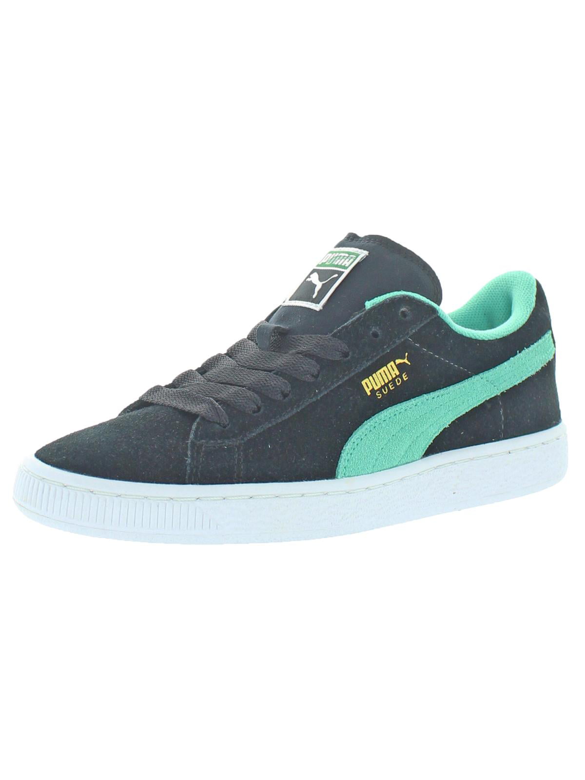 Puma Suede Jr Black / Green Team Gold Ankle-High Fashion Sneaker - 6M ...