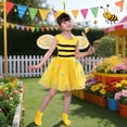 thumbnail image 2 of JAJAHO Girls Bee Animals Dress Up Outfits Short Sleeve Tutu Mini Dress With Hat Wings Socks Magic Wand 5PCS Set For Kids 1-10 Years Trendy Outfit, 2 of 6