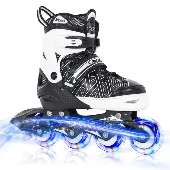 Patines en línea Nattork ajustables para niños pequeños, tallas 10J-12J
