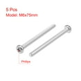 thumbnail image 2 of Tornillos de máquina M6x75mm Unique Bargains, tornillos de cabeza Phillips en forma de pan, 5 piezas, 2 of 3