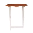 thumbnail image 5 of Contemporary Home Living 5-Piece Wooden Folding Tray Table Set - 26" - Brown and White, 5 of 9