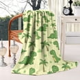 thumbnail image 2 of Yellow Dinosaurs Palm Trees Blanket,Comfortable Soft Lamb Wool Throw Blanket,All Season,Warm Lightweight Blankets for Sofa Bed Couch Living Room Chair,60"x80", 2 of 4