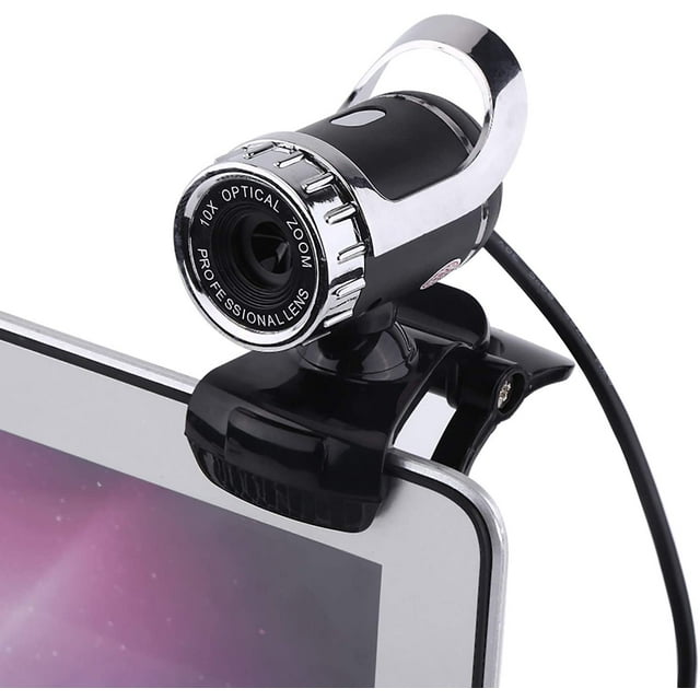ZOUSSIQI Clip-on Webcam Microphone(30fps), 360° Rotating Stand Built-in Microphone,Camera for Computer Laptop Multi-Compatible Video Conferencing Online Lessons and Streaming CA919-14041