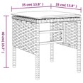 thumbnail image 4 of vidaXL Garden Footstools with Cushions 4 pcs Grey Poly Rattan, 4 of 5