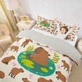 thumbnail image 3 of Erosebridal Cartoon Capybara Twin Bedding For Kids,Kawaii Pink Ribbon Bowknot Duvet Cover Set For Boys Girls,2pcs,No Comforter,Grey Reversible, 3 of 6