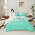 thumbnail image 4 of Castle Fairy Bling Glitter 3-Piece Full Size Comforter Sets for Boys Girls Teenagers,Green Silver Bedding Comforter Set,Abstract Gradient Lightweight Bedding Sets,Ultra Soft Home Decor, 4 of 8