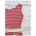 thumbnail image 4 of Conjunto de ropa Verdusa para mujer a rayas con hombros descubiertos, rojo/blanco, 4 of 5