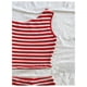 thumbnail image 4 of Outfit Verdusa para mujer, 2 piezas, a rayas, hombros descubiertos, rojo y blanco, 4 of 5