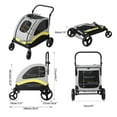 Rongfun Foldable Pet Stroller 4 Wheels Dog Trolley for Small Medium