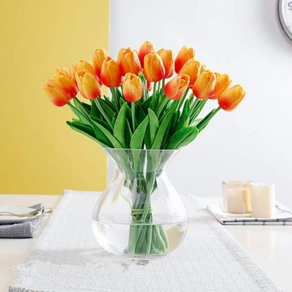 WE Artificial PU Tulips ，Real Touch Fake Flower Arrangement Bouquets for Home Office Wedding Decoration