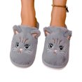 thumbnail image 3 of Women'S Slipper Cat Indoor Outdoor House Slipper Fuzzy Fluffy House Shoes Slip On Comfort Footwear Cute Flat Slides Grey US: 7, 3 of 9