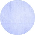 thumbnail image 1 of Ahgly Company Machine Washable Indoor Round Solid Blue Modern Area Rugs, 3' Round, 1 of 4