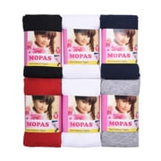 Girls Warm Classic Full Footed Stocking Pull-On Tights (6 Pairs of Assorted(Black/2 White/Navy/Gray/Red), M (4-6 Years))