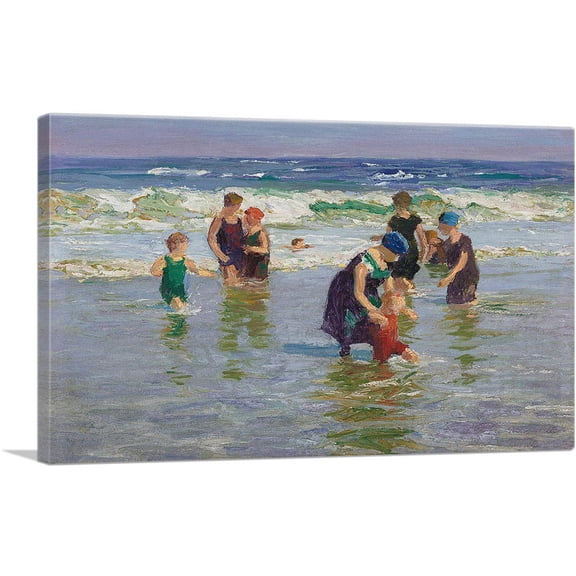 ARTCANVAS Bathers Canvas Art Print by Edward Henry Potthast - Size: 12" x 8" (0.75" Deep)