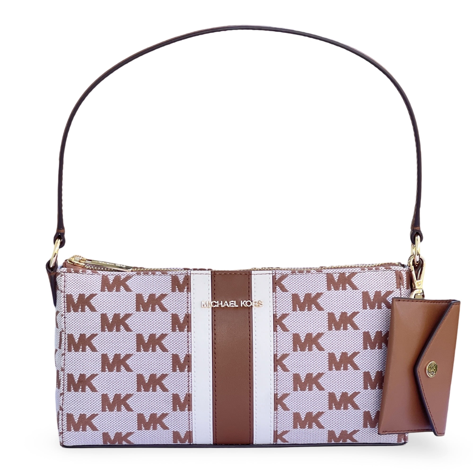 Michael Kors Logo Smartphone Leather Handbag, Double Zip Crossbody