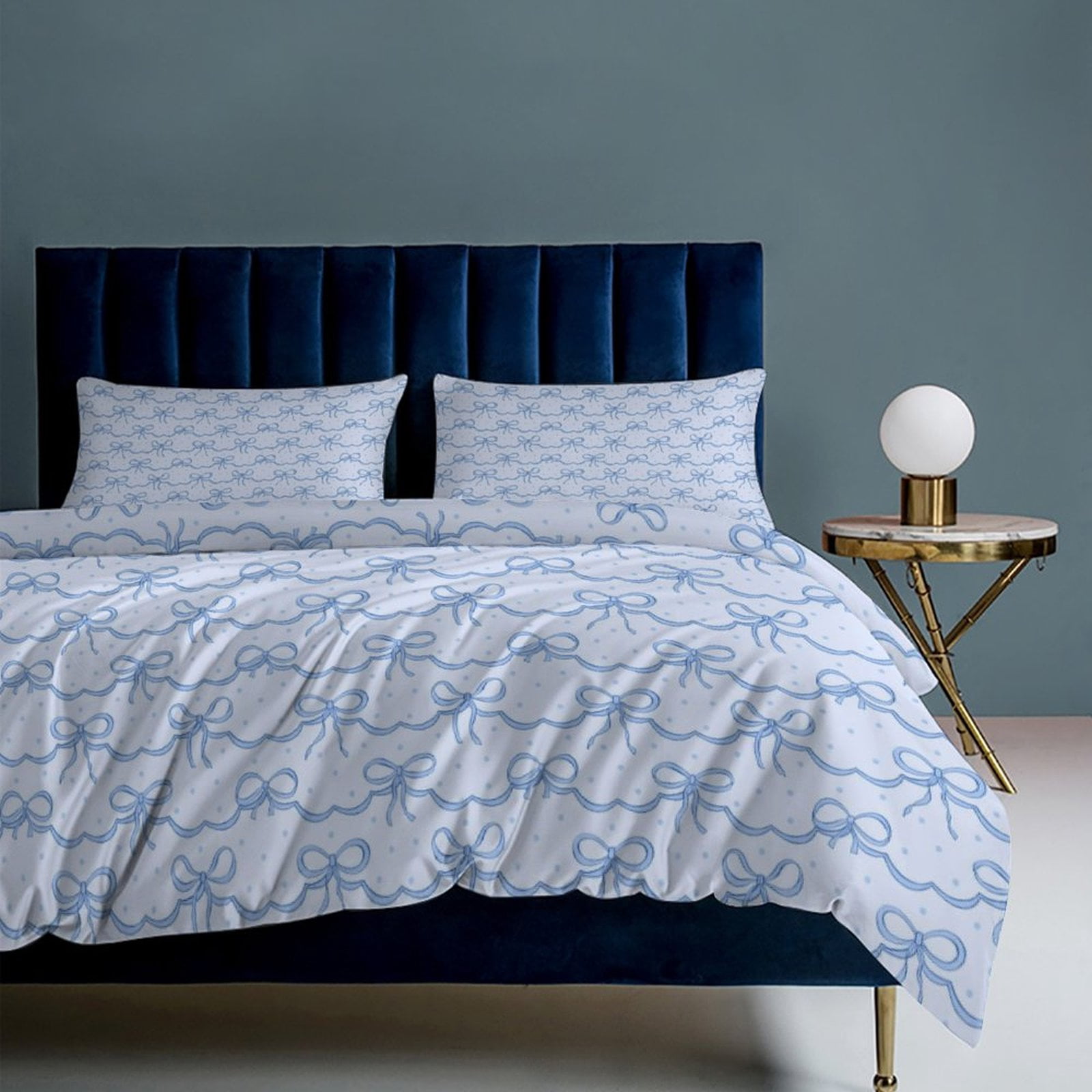 ss Cute Bow Duvet Cover Set Bedding Set Polyester Quilt Cover for Bedroom Decoration