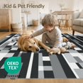 thumbnail image 4 of ODIKA 8'x10' Washable Area Rug Non-Shedding, Easy Care, Grey Abstract Striped Grid Design Mid Century Minimalist Vertical Blocks for King Size Bedroom Under Bed, Master Suite, 4 of 7