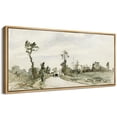 thumbnail image 5 of IDEA4WALL Extra Large Framed Canvas Print Wall Art Countryside Watercolor Tranquil Farm Retro Fine Art Monochrome Pattern Vintage Wall Decor Oversized Artwork Relax/Calm for Living Room - 60"x30", 5 of 5