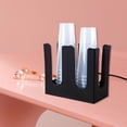 thumbnail image 2 of Dispensador de tapas para vasos de papel desechables negros, organizador de vasos y tapas para mostrador. 2 compartimentos, 2 of 8