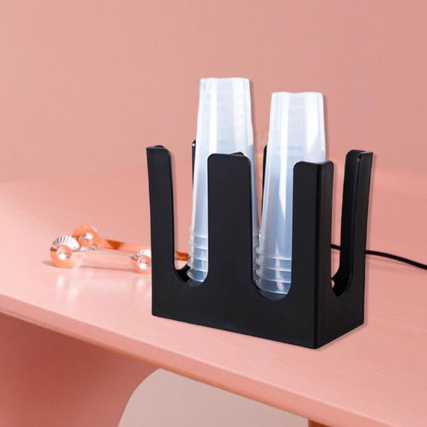 Soporte de taza de café desechable de plástico, dispensador de soporte de tapa de taza de papel desechable para hogar, oficina, cafetería, restaurante 2 compartimentos Macarena Organizador de porta tazas