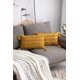 thumbnail image 2 of Fundas de almohada decorativas amarillas: Paquete de 2 fundas de almohada rectangulares de lino y algodón a rayas bohemias, 12x20 pulgadas, con borlas para sofá de granja, Chai, 2 of 5