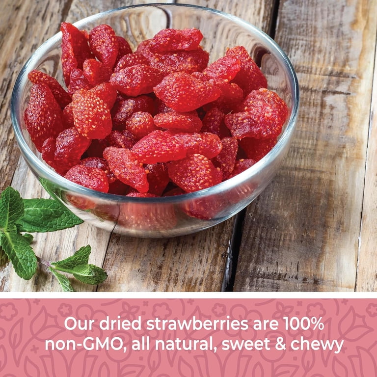 Herbaila Dried Strawberries, Lightly Sweetened, 8 oz. Vegan