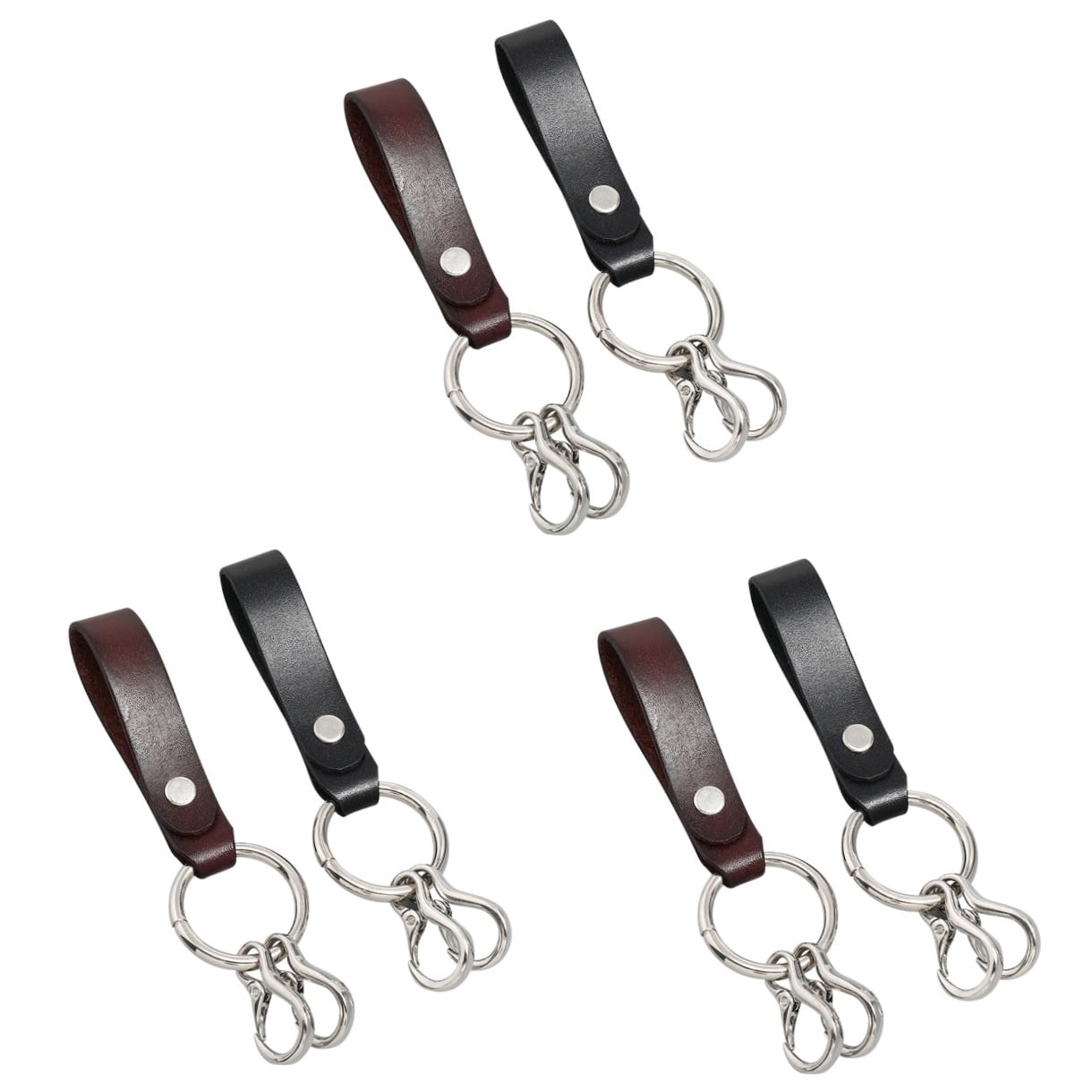 Raindrops 6 pcs  Fashionable Key Chain Decor Stylish Retro Key Ring Ornament Leather Belt Key Chain
