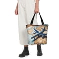 thumbnail image 5 of Salouo Airplane World Map Adventure for Shoppers Tote for Women Foldable Handbags with Big Capacity Casual One-Shoulder Shopping Bag Hobo Bags Fit for Office/Shopping/Park, 5 of 6