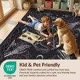 thumbnail image 4 of Design&I 8'x10' Washable Area Rug Serpent Moody Pentagram Moth Skeleton Motifs Snake Round Goth Playful Expressive for King Size Bedroom, Under Bed, Sleek Flatweave Pet Friendly, 4 of 7