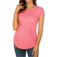 thumbnail image 5 of Vêtements de Grossesse Offres de l'Action de Grâce Liquidation Été Vêtements de Maternité pour Femmes Col Rond Manches Courtes Volants Pli Hauts de Grossesse, 5 of 5