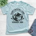 thumbnail image 2 of Kids Camp Crystal Lake Shirt, Youth Kids Boy Girl T-Shirt, Funny Halloween T-shirt, Horror Graphic Tee, Light Blue, Small, 2 of 4