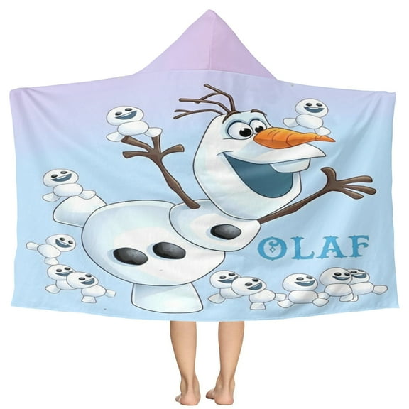 Olaf Pattern Beach Poncho - Microfiber - Towel - Kids Lightweight And Practical Essential For Beach Vacation