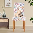 thumbnail image 4 of Yayeee 4 Pack Dining Chair Covers Stretch Parson Chairs Slipcovers Seat Protector, Pastel Easter Pattern, 4 of 6