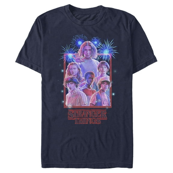 Netflix Men's Stranger Things Fourth of July Character Frame Graphic T-Shirt