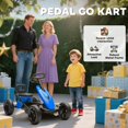 thumbnail image 3 of Qaba Pedal Go Kart - Blue Outdoor Ride-On Toy with EVA Wheels & Metal Frame - 33.7" x 19.3" - Perfect for Garden Play & Skill Development, 3 of 7