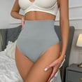 thumbnail image 2 of GEWSEY Thong Shapewear Tummy Control for Women High Waisted Stay-Put Body Shaper Girdle Compression Shapewear Thong (Grey, XS), 2 of 5