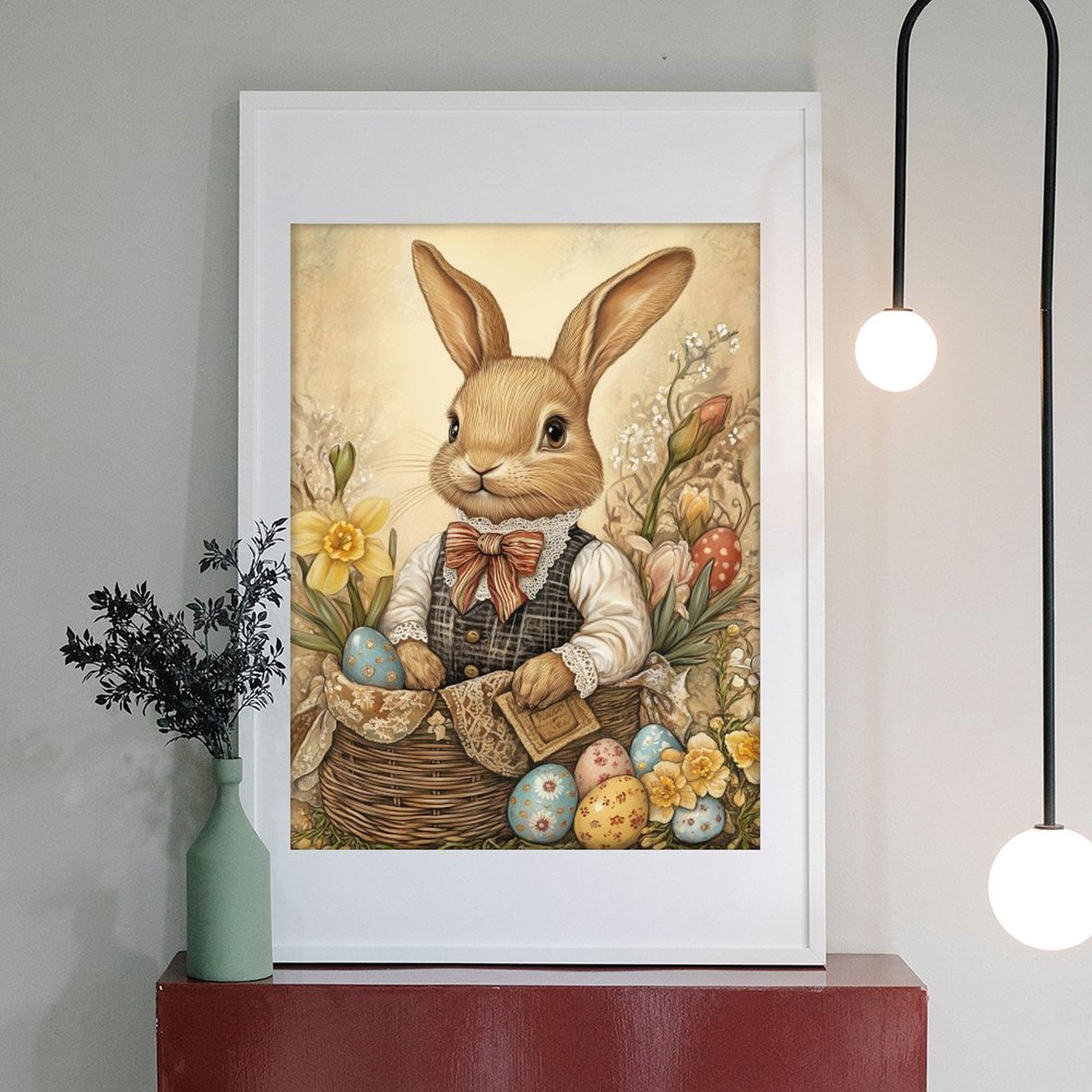 Diamond Art Kit for Adults, Easter Bunny Basket Spring Scene Diamond Painting for Adults Beginners, 5D DIY Diamond Art Painting Kits, Colorful Diamond Painting Craft for Home Decor 12x16