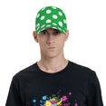 thumbnail image 4 of Fotbe Green And White Polka Dot Gorro Clásico de Béisbol, Gorra Ajustable con Broche Snapback, Gorro de Exterior de Algodón Suave, 4 of 6