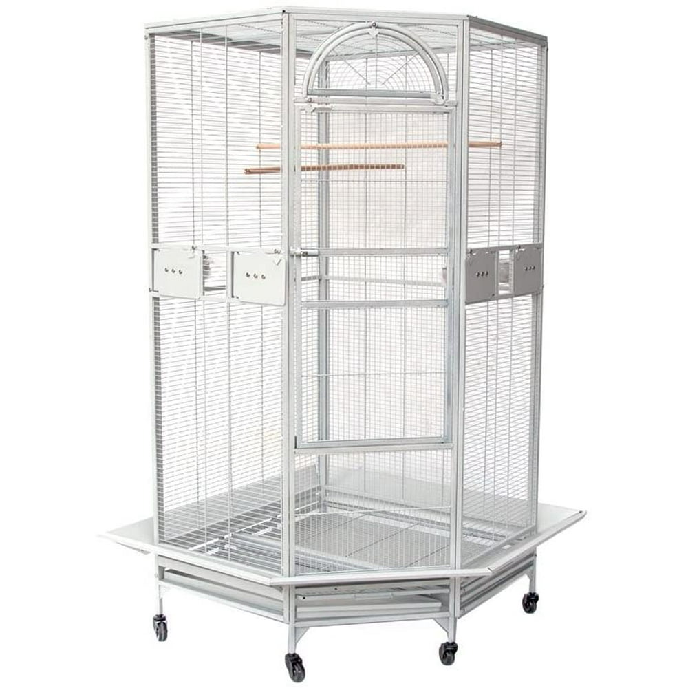 Seny Corner Bird Cage for Cockatiel Parakeet Budgies Parrot White